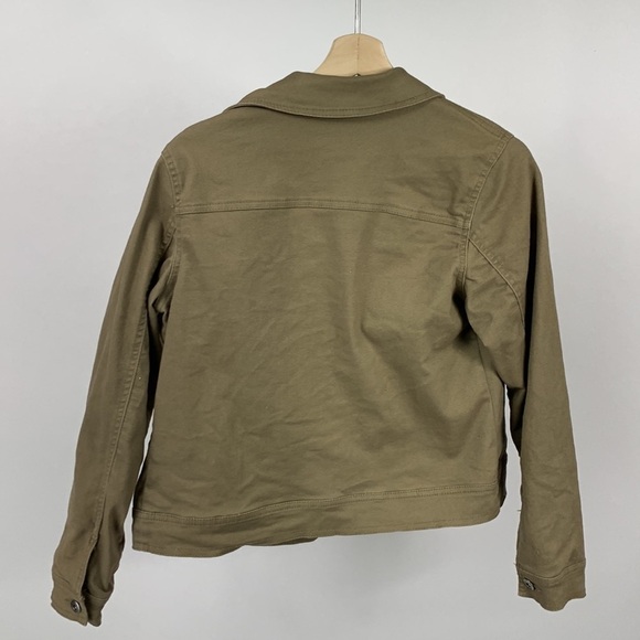 DG2 Diane Gilman Taupe Denim Stretch Jacket Small S - Picture 6 of 7